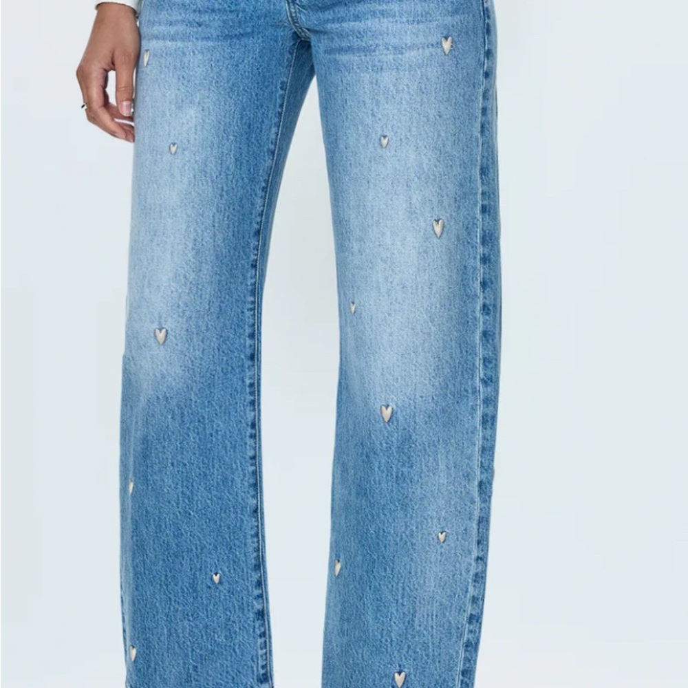 Pistola Light Blue Heart-Embellished Flare Jeans